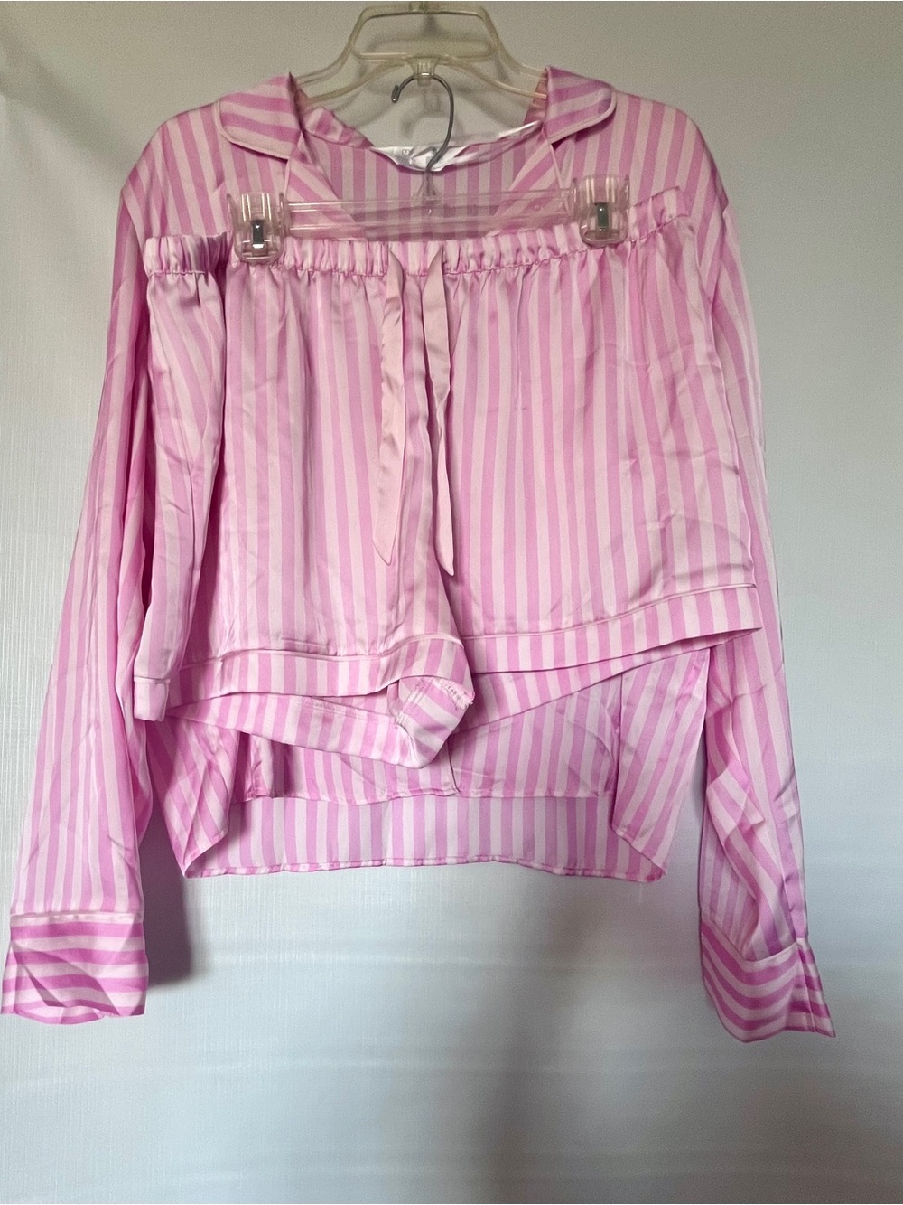 Primark Pink and Light Pink Striped Top - S
